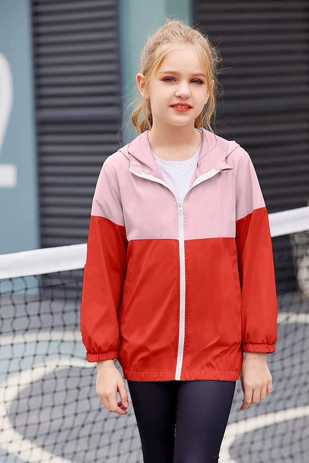 Arshiner Boys Girls Hooded Rain Jackets Waterproof Rain coats Packable Windbreaker for Kids Lightweight Jackets