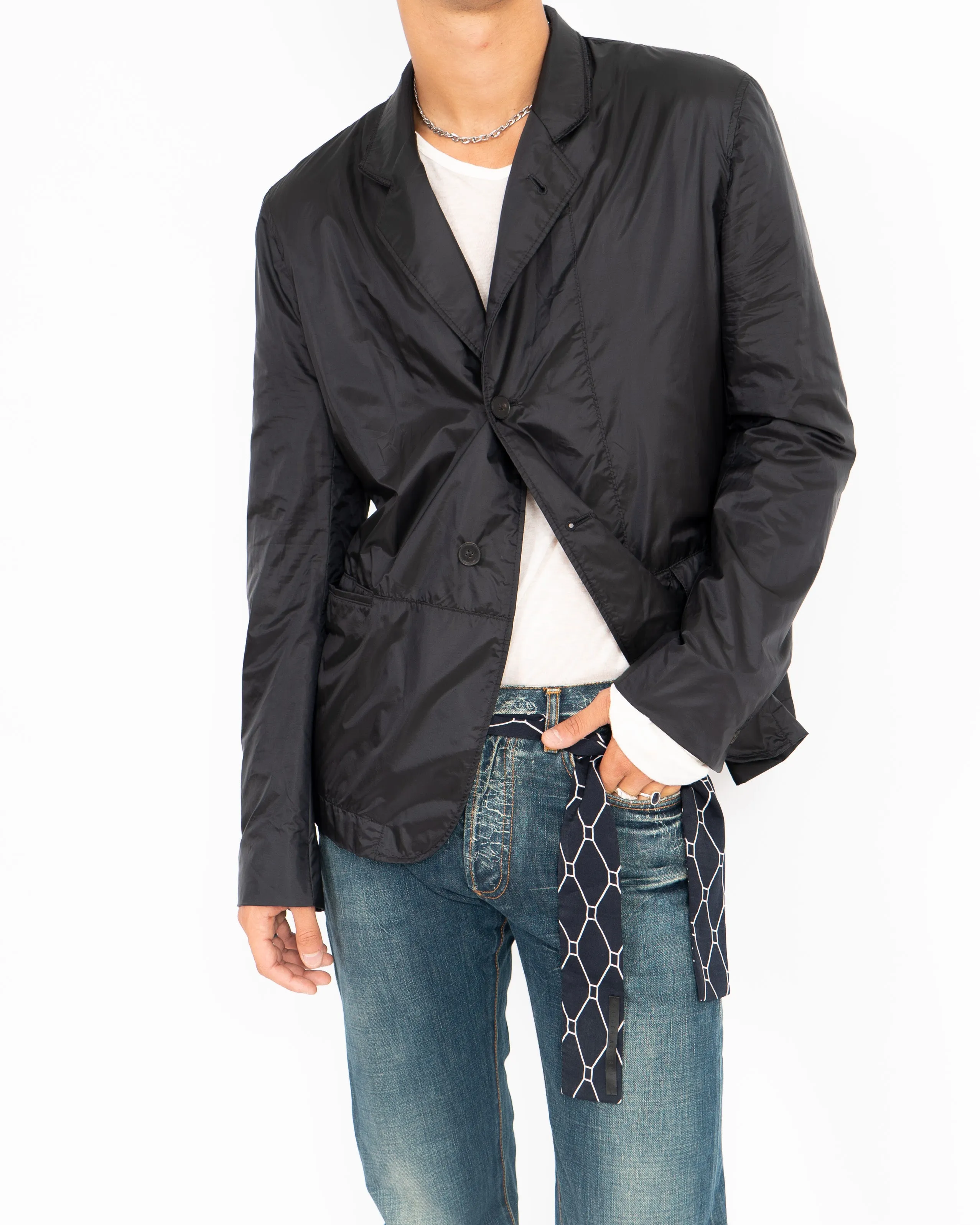 FW19 Hirst Black Nylon Blazer Jacket Sample